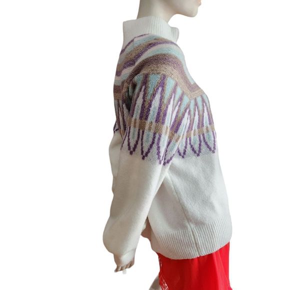 Design 365 Pullover Sweater Over Sized Balloon Sleeves Mock Neck - Picture 4 of 9